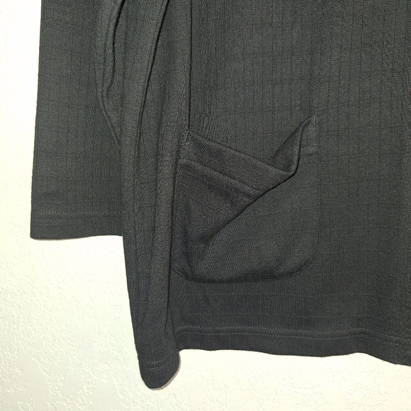 Bechamel Cardigan Sweater Womens XL Black Button Up Stretch Pockets - Picture 4 of 7